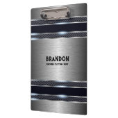 Metallisch, grau, industriell geometrisch, monogra klemmbrett (Links)