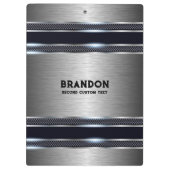 Metallisch, grau, industriell geometrisch, monogra klemmbrett (Rückseite)