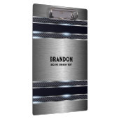 Metallisch, grau, industriell geometrisch, monogra klemmbrett (Rechts)