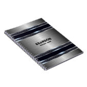 Metallisch, grau, industriell geometrisch, Monogra Notizblock (Rechte Seite)