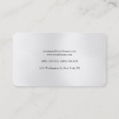 Metallisch grau Minimalistisch Beruflich Schlicht Visitenkarte (Rückseite)