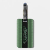 Metallisch grün gebürstetes Aluminium Gepäckanhänger (Rückseite vertikal)