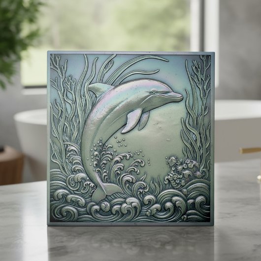Metallisch Iriszierender Delfin ID1223 Fliese