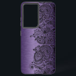 Metallisch Lila mit Black Paisley Lace Samsung Ga Galaxy Hülle<br><div class="desc">Bild eines lila Hintergrunds aus Metall mit schwarzem Paisley-Akzent.</div>