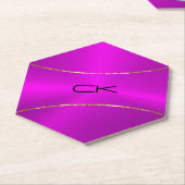 Metallisch lila mit vergoldetem Papierzettel Unter Untersetzer (angewinkelt)