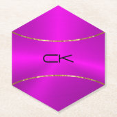 Metallisch lila mit vergoldetem Papierzettel Unter Untersetzer (Vorderseite)