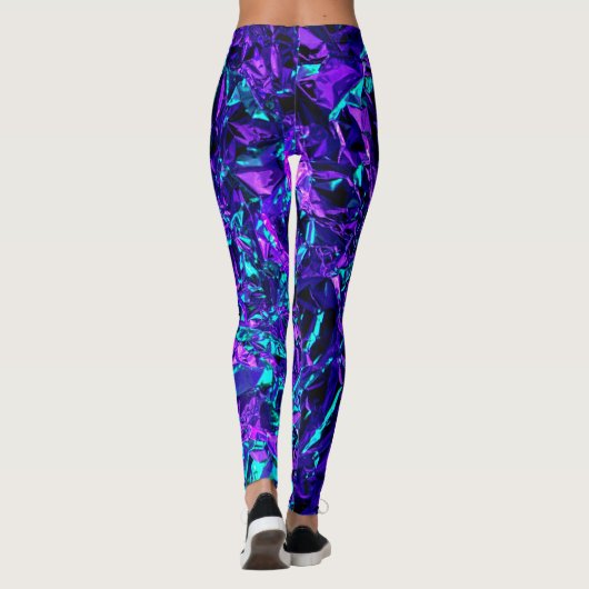 metallisch Lila und Aquamarin Leggings (Rückseite)