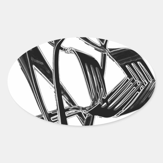 metallisch ovaler aufkleber (Vorderseite)