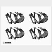 metallisch ovaler aufkleber (Blatt)