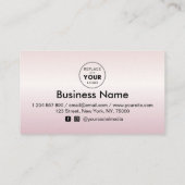 Metallisch Pink Chic Gradient Heart Add Logo Schön Treuekarte (Rückseite)