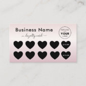 Metallisch Pink Chic Gradient Heart Add Logo Schön Treuekarte (Vorderseite)