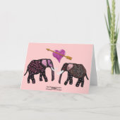 Metallisch rosa Elefanten Valentinenkarte Feiertagskarte (Rückseite)