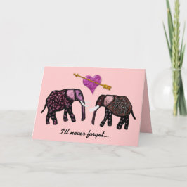 Metallisch rosa Elefanten Valentinenkarte Feiertagskarte