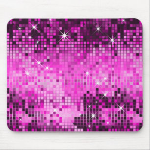 Metallisch rosa glitzernde Disco-Spiegel Bling Mousepad