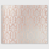 Metallisch Rosa Rose Gold Blush Grau SilberDamasku Geschenkpapier (Flach)