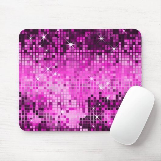 Metallisch rosa Sequins Look Disco Mirrors Blend Mousepad (Mit Mouse)
