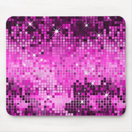 Metallisch rosa Sequins Look Disco Mirrors Blend Mousepad (Vorne)