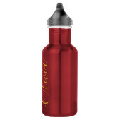 Metallisch rote Olivia Script Name Designart Edelstahlflasche (Rechts)