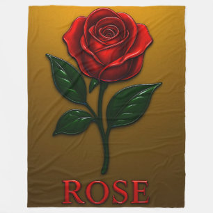 Metallisch Rote Rose in Glanz Fleecedecke