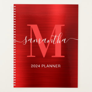 Metallisch rote Signatur-Monogramm Planer