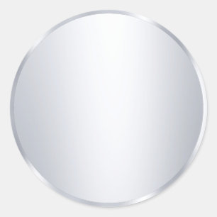 Metallisch Silber Blank Moderne Vorlage Text Hinzu Runder Aufkleber
