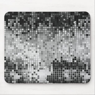 Metallisch silberne Pailletten sehen aus wie Disco Mousepad