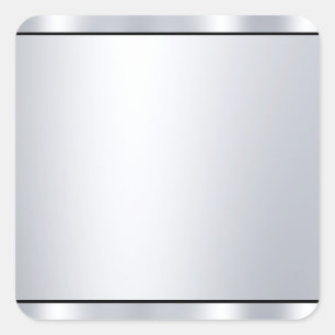 Metallisch silbernes Aussehen Schwarze benutzerdef Quadratischer Aufkleber