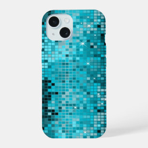 Metallisch Türkis Perlen Aussehen Disco Spiegel Bl iPhone 15 Hülle