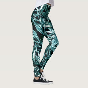 Metallische abstrakte 101 Deep Teal Leggings