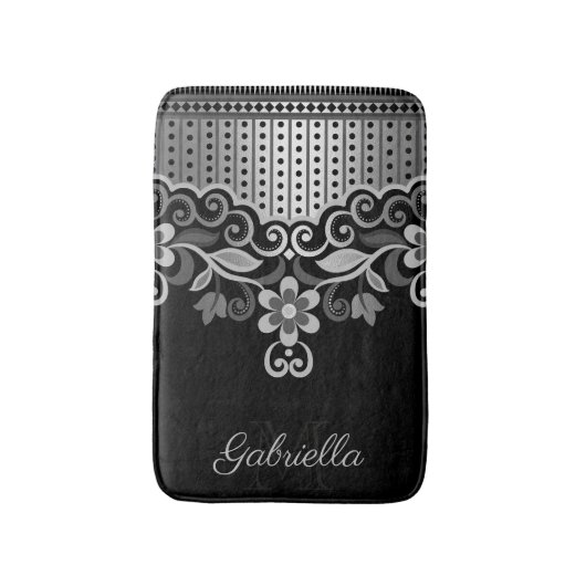 Metallische Abstrakte Blüte Badematte (Vorderseite Vertikal)