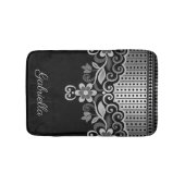 Metallische Abstrakte Blüte Badematte (Vorderseite)