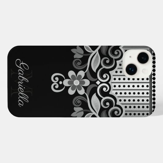 Metallische Abstrakte Blüte iPhone Hülle (Rückseite (Horizontal))