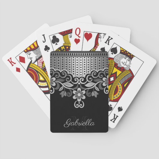 Metallische Abstrakte Blüte Spielkarten (Rückseite)