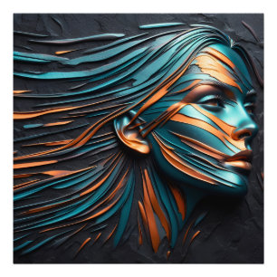 Metallische Abstrakte Frauenkunst. Fotodruck