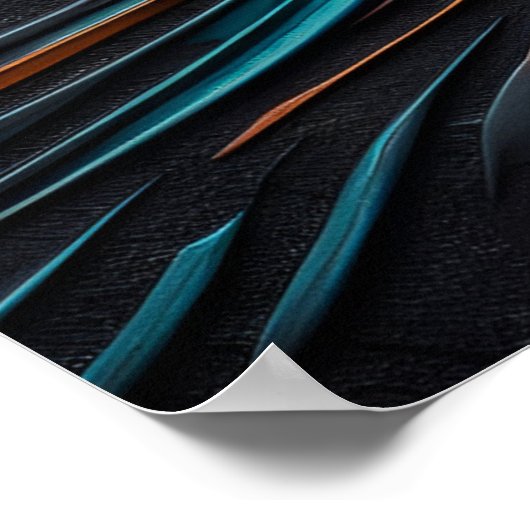 Metallische Abstrakte Frauenkunst. Poster (Ecke)