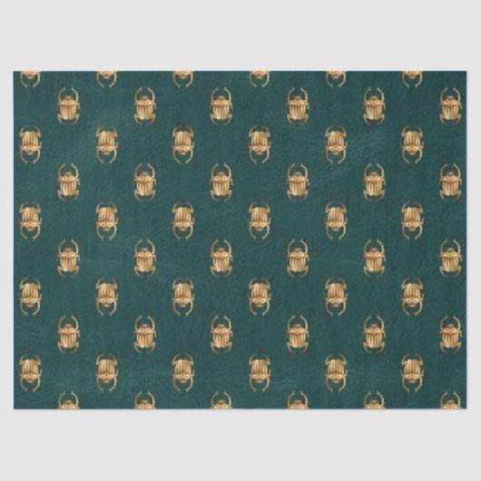 Metallische ägyptische Scarab-Käfer auf Grün Seidenpapier (Vorderseite)