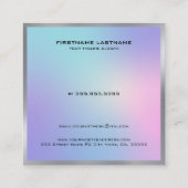 Metallische Akzente in Rosa und Blau Quadratische Visitenkarte (Rückseite)