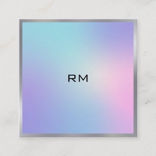 Metallische Akzente in Rosa und Blau Quadratische Visitenkarte (Vorderseite)