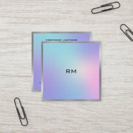 Metallische Akzente in Rosa und Blau Quadratische Visitenkarte