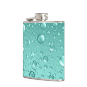 Metallische Aquamarin-grüne Abstrakte Regenfälle Flachmann (Links)