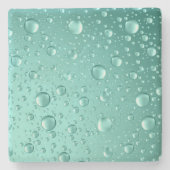 Metallische Aquamarin-grüne Abstrakte Regenfälle Steinuntersetzer (Vorderseite)