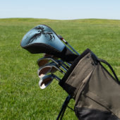 Metallische Aquamarine Blue-Black-Phoenix Monogram Golf Headcover (In SItu)