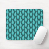 Metallische Aquamarine Dazzling Raindrops Mousepad (Mit Mouse)