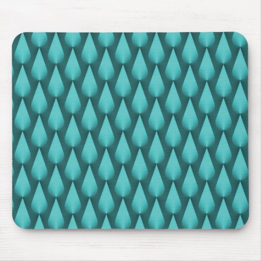 Metallische Aquamarine Dazzling Raindrops Mousepad (Vorne)