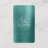 Metallische Aquamarine Verbindung mit dem QR-Code  Visitenkarte (Rückseite)