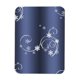 Metallische Aquamarine, weiße Wirbel Weihnachten Magnet