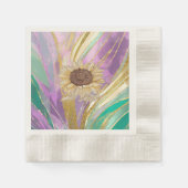 Metallische Art Sonnenblumenpapier Cocktail Cockta Serviette (Vorderseite)