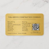 Metallische Bauunternehmer-QR-Code Visitenkarte (Rückseite)