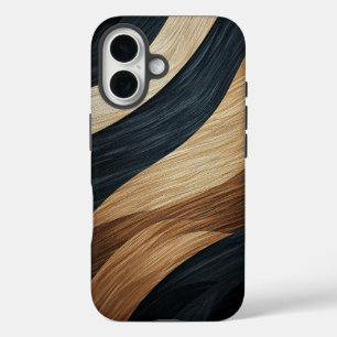 Metallische Black & Gold Zebra Stripes Handy-Fall iPhone 16 Hülle