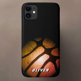 Metallische Black Orange Basketball Ball Sports Case-Mate iPhone Hülle